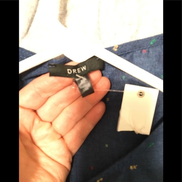 Drew Anthropologie Chambray Flutter Sleeves Blouse c1. - Picture 10 of 12